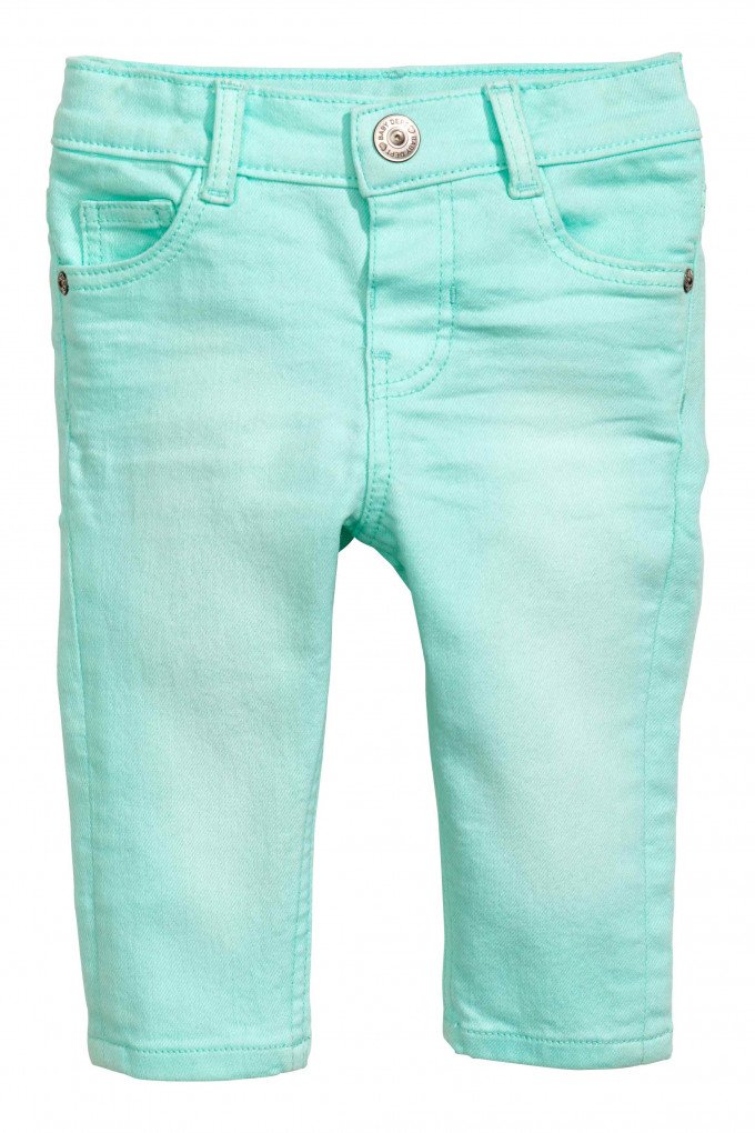 Фото - стрейчові джинси м'ятного кольору для малюка ціна 315 грн. за штуку - Леопольд