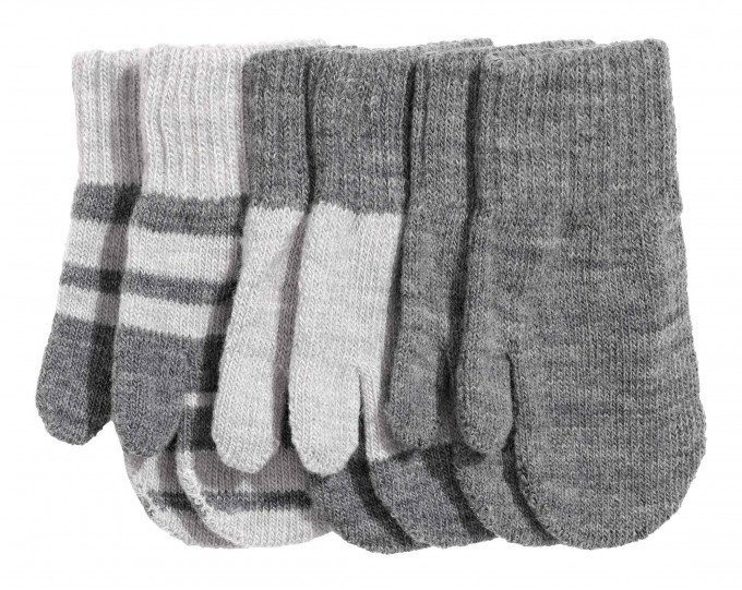 Фото - комплект із трьох рукавичок у сірому кольорі унісекс ціна 90 грн. за комплект - Леопольд