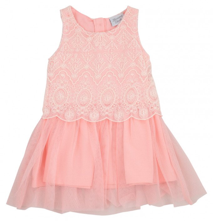 Фото - прекрасна ніжно-персикова сукня з мереживом та фатином ціна 235 грн. за штуку - Леопольд