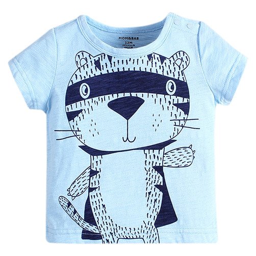 Фото - нежно-голубая футболочка Тигра для мальчика цена 155 грн. за штуку - Леопольд