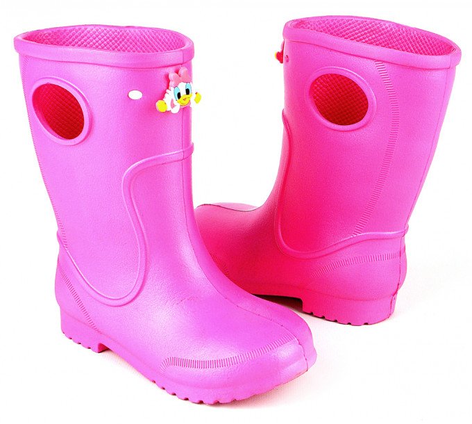 Фото - легкі рожеві чоботи з качечкою для дівчинки ціна 99 грн. за пару - Леопольд