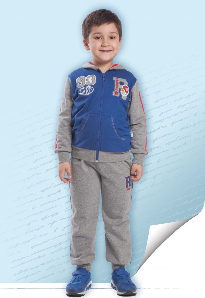 Фото - серо-синий спортивный комплект для мальчика цена 645 грн. за комплект - Леопольд