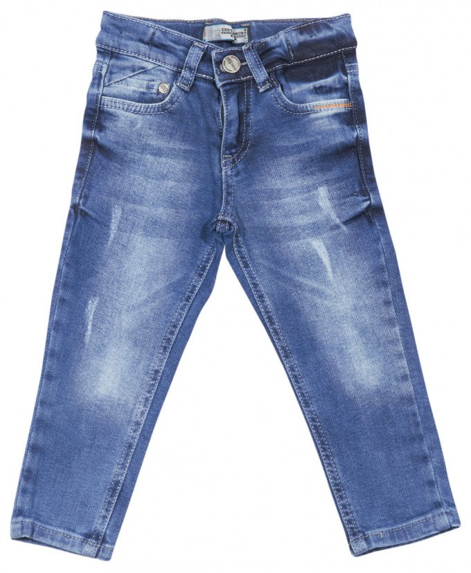 Фото - темно-синие с потертостями джинсы унисекс цена 355 грн. за штуку - Леопольд