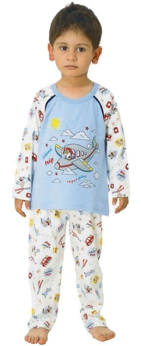 Фото - піжамка для хлопчика з літачком ціна 255 грн. за комплект - Леопольд
