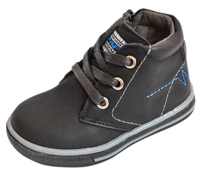 Фото - черные нубуковые ботиночки на шнуровке унисекс цена 245 грн. за пару - Леопольд