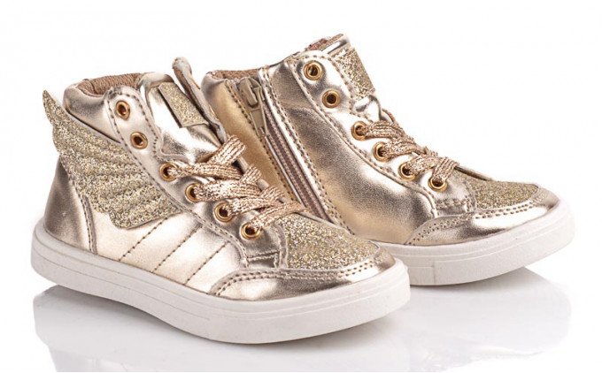 Фото - золотые ботиночки для девочки на осень-весну цена 415 грн. за пару - Леопольд
