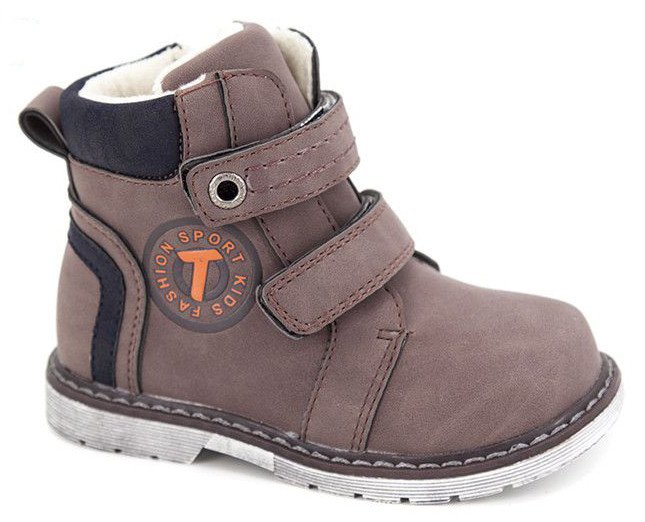 Фото - серо-коричневые утепленные ботиночки для мальчика цена 370 грн. за пару - Леопольд