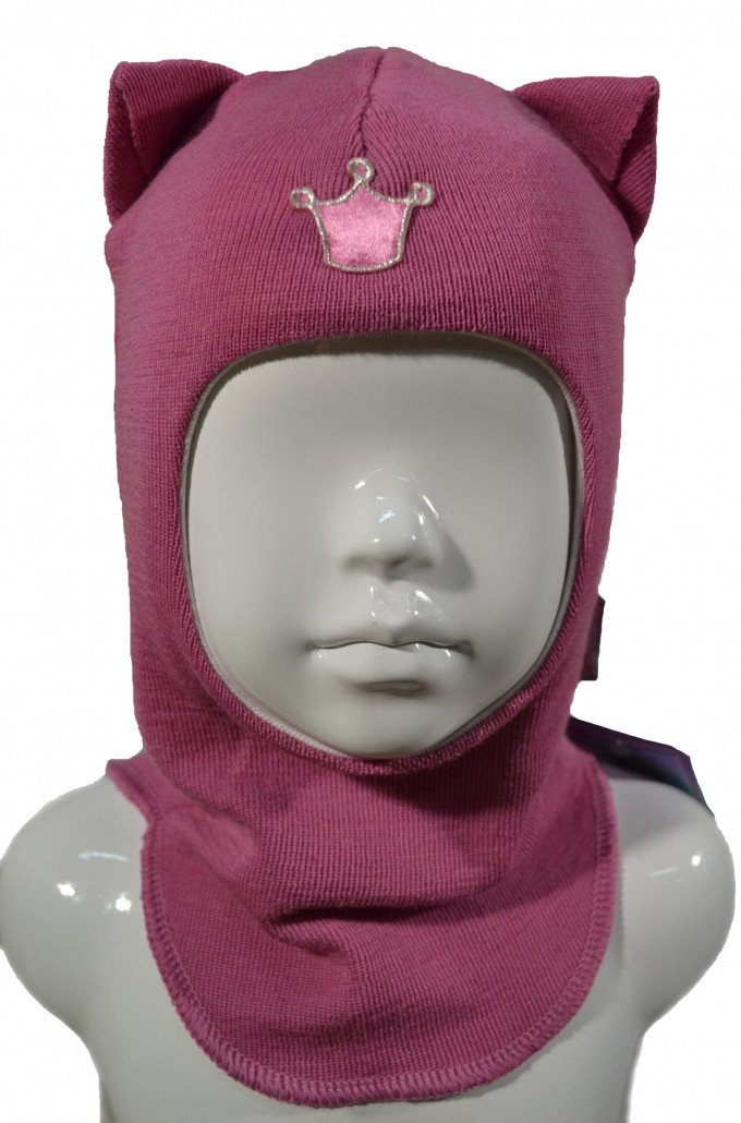 Фото - утеплена рожева шапка-шолом із вухами для дівчинки ціна 450 грн. за штуку - Леопольд
