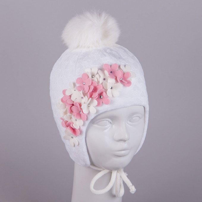 Фото - чарівна біла шапочка для зими ціна 175 грн. за штуку - Леопольд