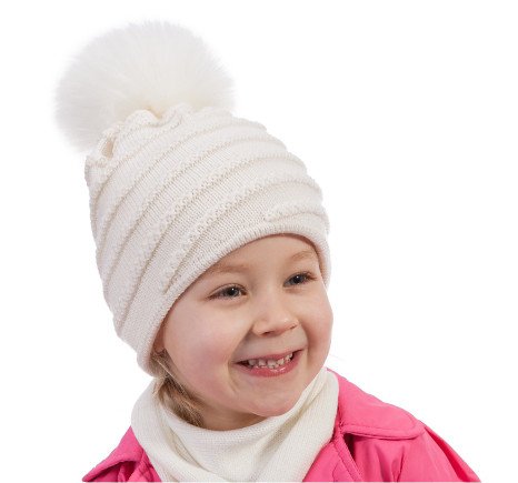 Фото - зимова шапочка без зав'язок для дівчинки ціна 155 грн. за штуку - Леопольд