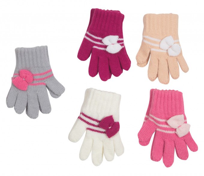 Фото - милі рукавички з бантиком для дівчинки ціна 99 грн. за пару - Леопольд
