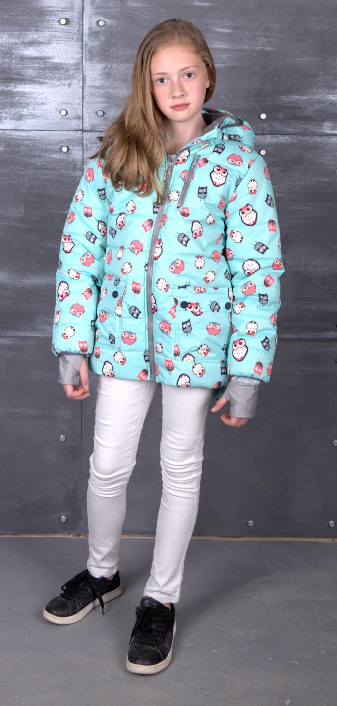 Фото - зимова мембранна курточка DCkids м'ятного кольору для дівчинки ціна 995 грн. за штуку - Леопольд