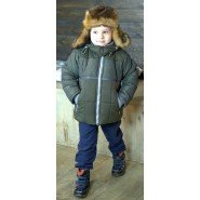 Картинка, теплая зимняя курточка для мальчика цвета хаки DCkids