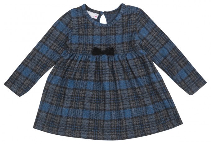 Фото - синє з сірим трикотажне плаття для дівчинки ціна 229 грн. за штуку - Леопольд