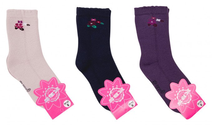 Фото - махрові шкарпетки з квіточкою для дівчинки ціна 39 грн. за пару - Леопольд