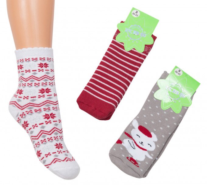 Фото - теплі шкарпетки із зимовим орнаментом унісекс ціна 35 грн. за пару - Леопольд