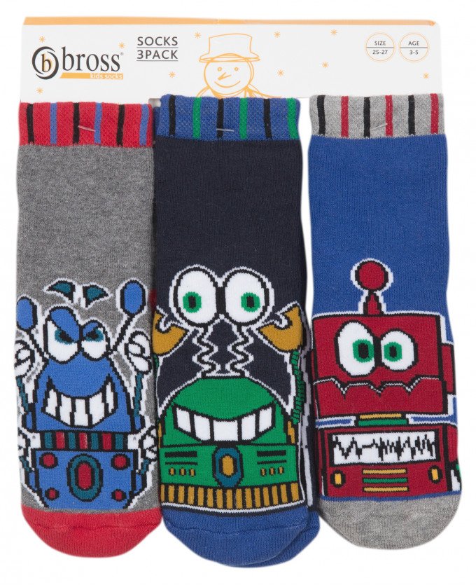 Фото - комплект їх трьох пар махрових шкарпеток з гальмами ціна 115 грн. за комплект - Леопольд