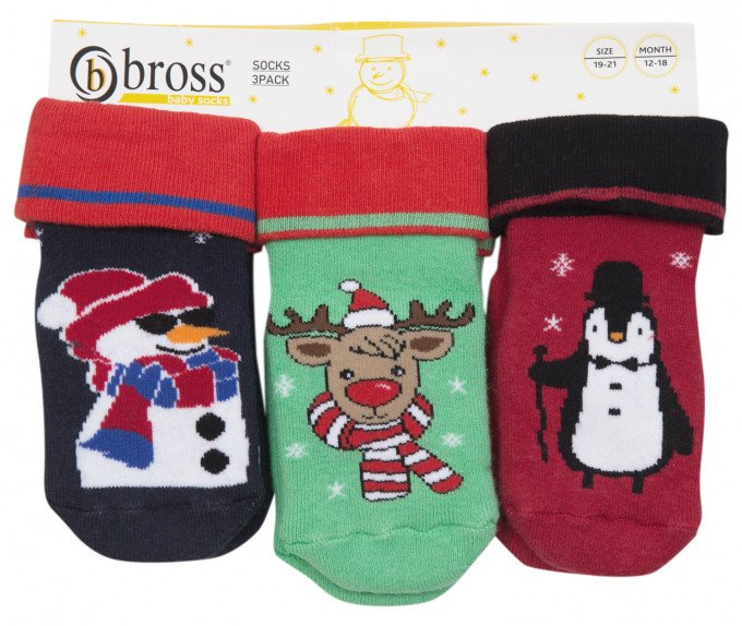 Фото - комплект з 3х зимових шкарпеток для малюка ціна 85 грн. за комплект - Леопольд