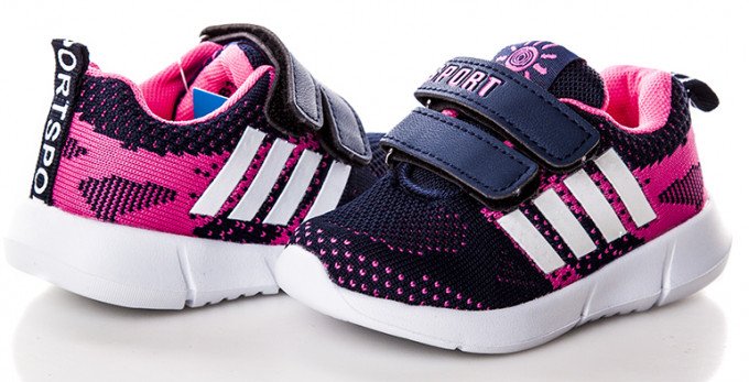 Фото - синьо-рожеві кросівки для дівчинки ціна 285 грн. за пару - Леопольд