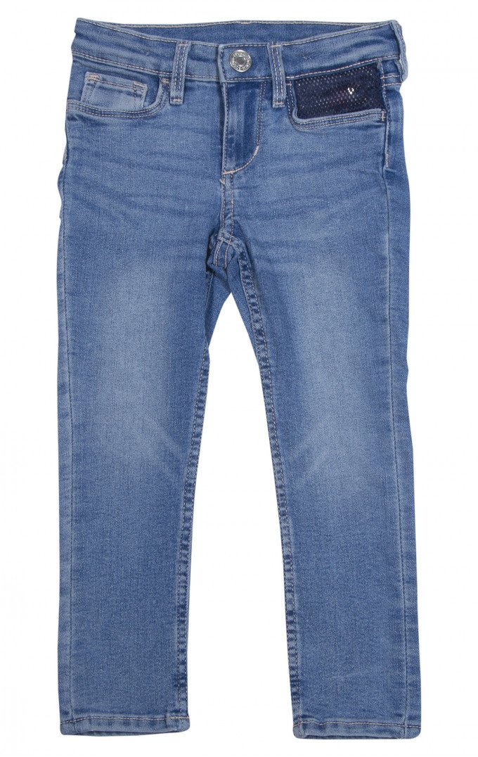Фото - блакитні вузькі джинси для дівчинки ціна 495 грн. за штуку - Леопольд