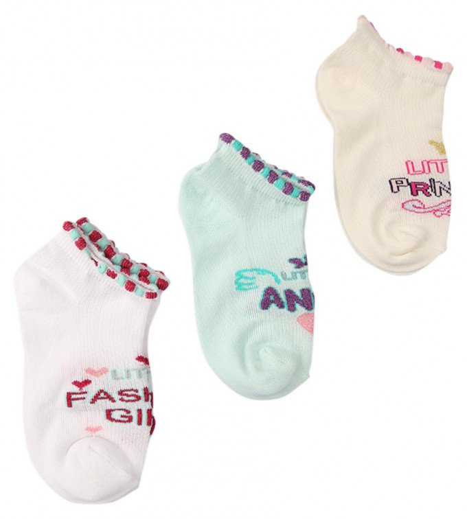 Фото - літній комплект із трьох пар шкарпеток для дівчинки ціна 85 грн. за комплект - Леопольд
