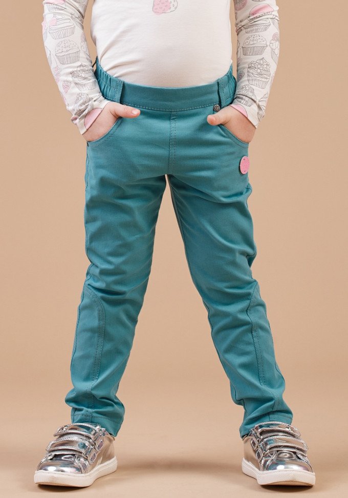 Фото - бірюзові штани для дівчинки ціна 355 грн. за штуку - Леопольд