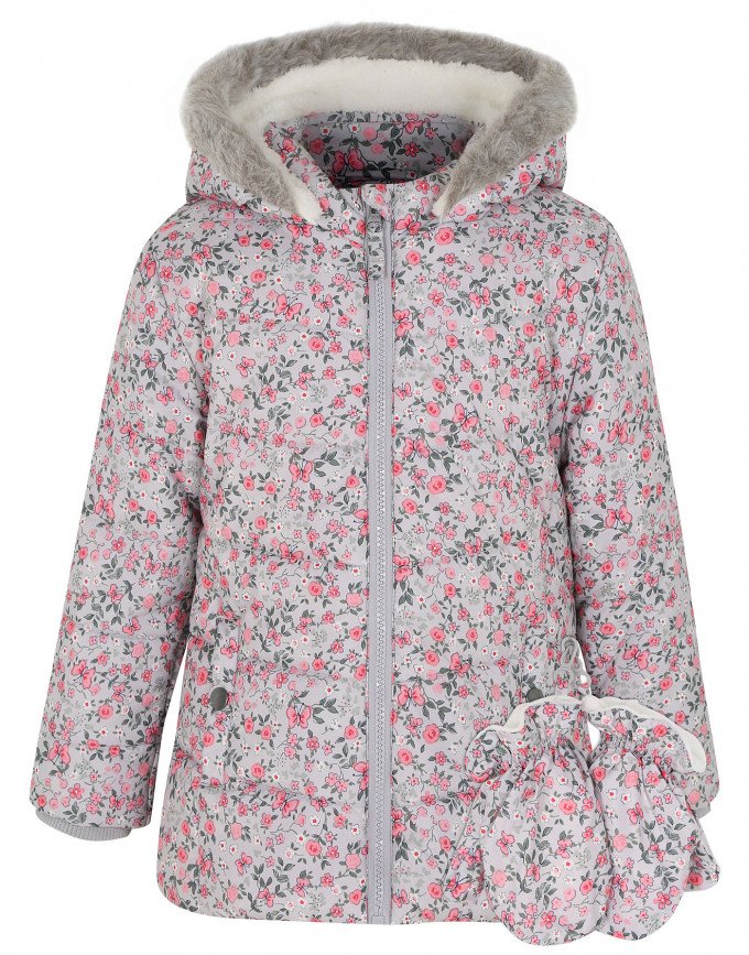 Фото - прекрасна тепла курточка для дівчинки з рукавичками ціна 765 грн. за комплект - Леопольд