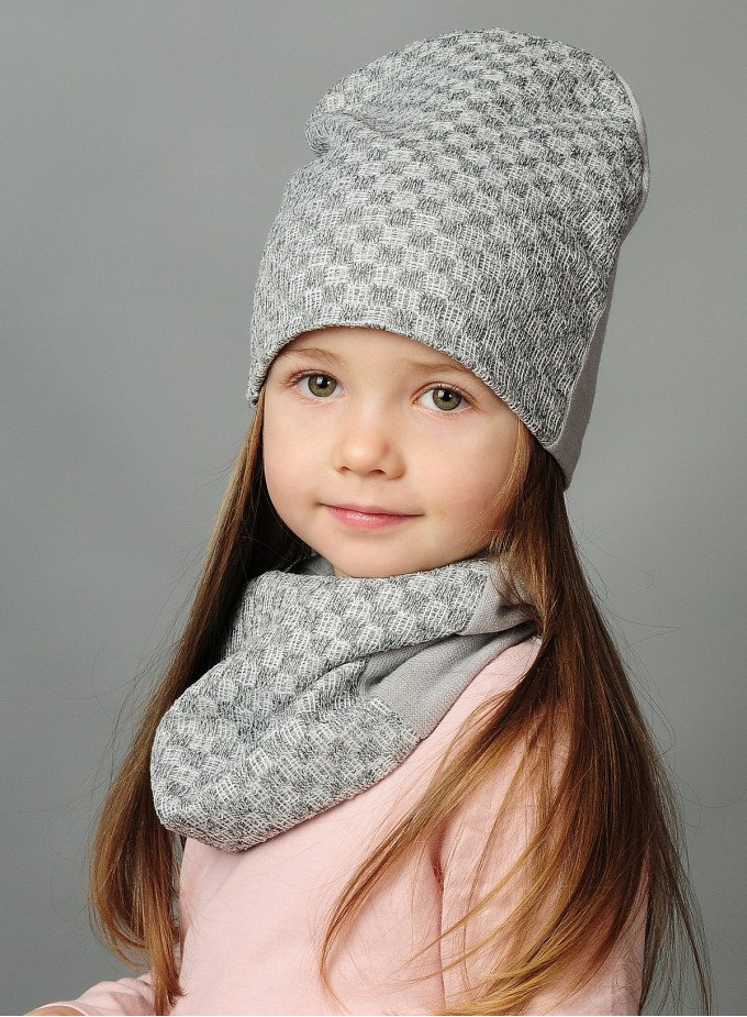 Фото - комплект з шапки та шарфа-хомута для модниць ціна 185 грн. за комплект - Леопольд