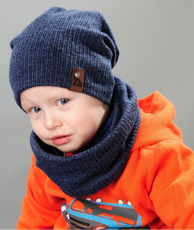 Фото - демісезонний комплект з шапки та шарфика для хлопчика ціна 185 грн. за комплект - Леопольд