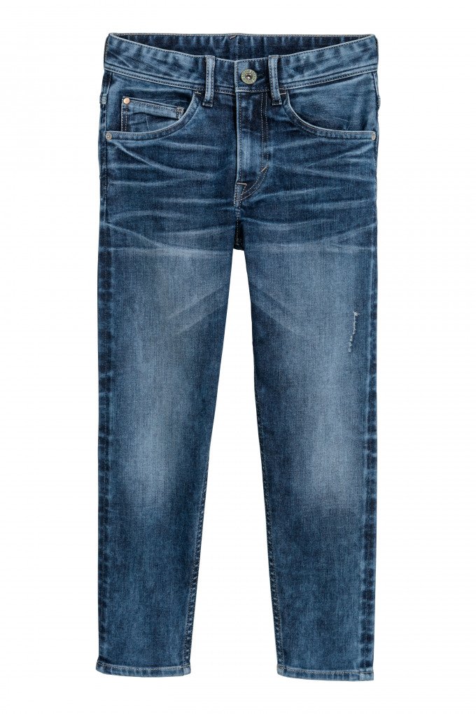 Фото - джинси з потертостями синього кольору для хлопчика ціна 435 грн. за штуку - Леопольд