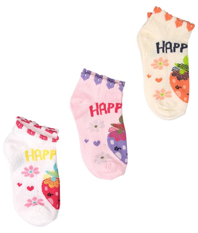 Фото - милі шкарпетки для дівчинки з полуничкою ціна 27 грн. за пару - Леопольд
