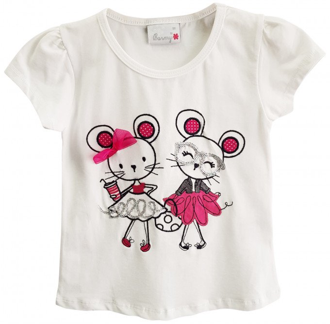 Фото - отличная футболка с мышками для девочки цена 155 грн. за штуку - Леопольд