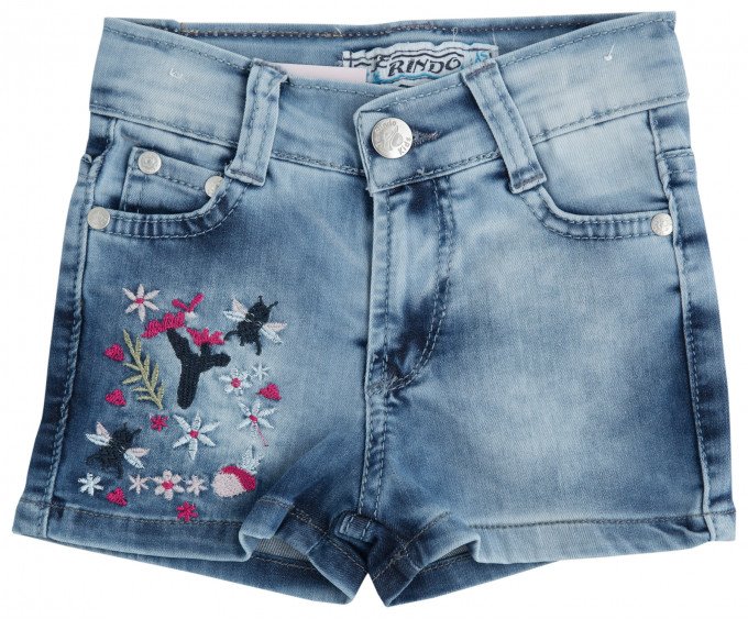 Фото - модні джинсові блакитні шортики для дівчинки ціна 355 грн. за штуку - Леопольд
