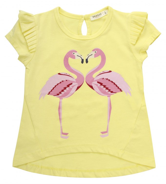 Фото - солнечная летняя футболочка с фламинго цена 195 грн. за штуку - Леопольд