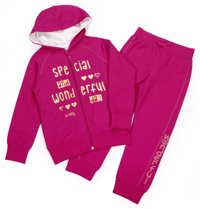 Фото - темно-рожевий спортивний костюм для дівчинки ціна 565 грн. за комплект - Леопольд
