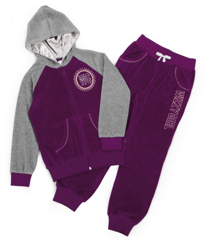 Фото - сіро-фіолетовий костюм для дівчинки ціна 675 грн. за комплект - Леопольд