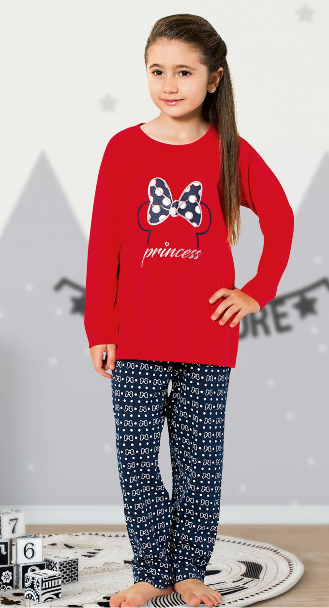 Фото - детская пижама Минни красная с темно-синим цена 345 грн. за комплект - Леопольд