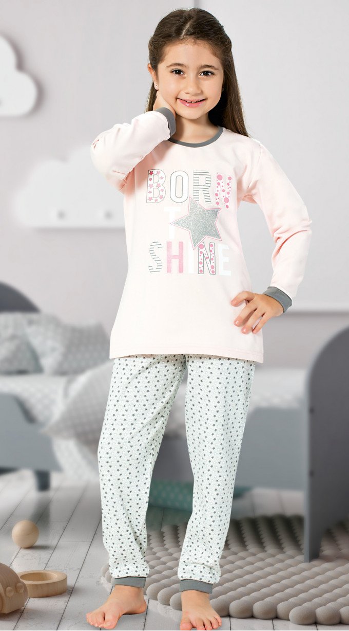 Фото - розовая пижама для девочки цена 345 грн. за комплект - Леопольд