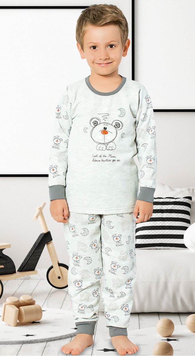 Фото - теплая пижама на байке с мишкой цена 345 грн. за комплект - Леопольд