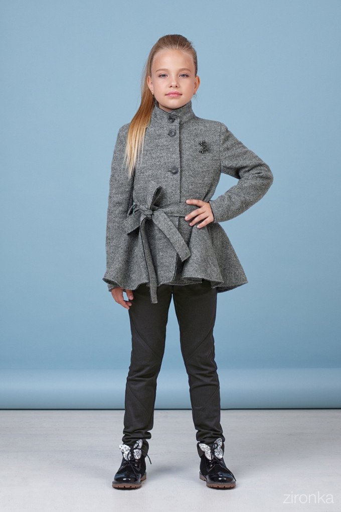 Фото - модное пальтишко серого цвета с шерстью цена 995 грн. за штуку - Леопольд