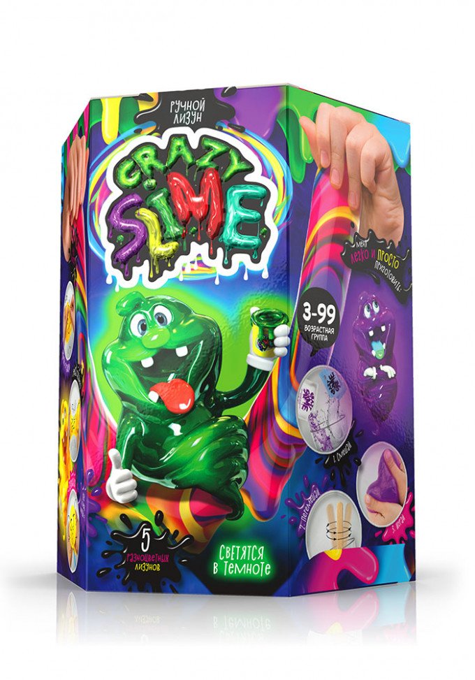 Фото - набор для игры и творчества Crazy Slime цена 75 грн. за комплект - Леопольд