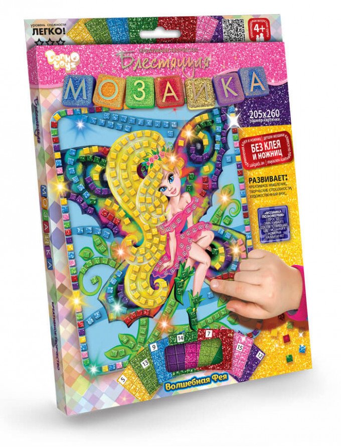 Фото - красивая блестящая мозаика для девочек Волшебная фея цена 55 грн. за комплект - Леопольд