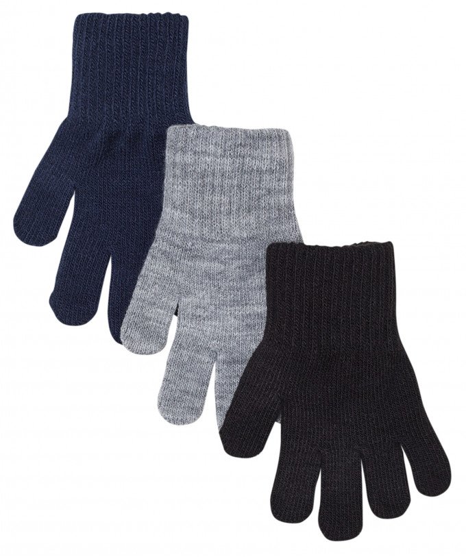 Фото - комплект однотонних рукавичок з 3-х пар ціна 165 грн. за комплект - Леопольд