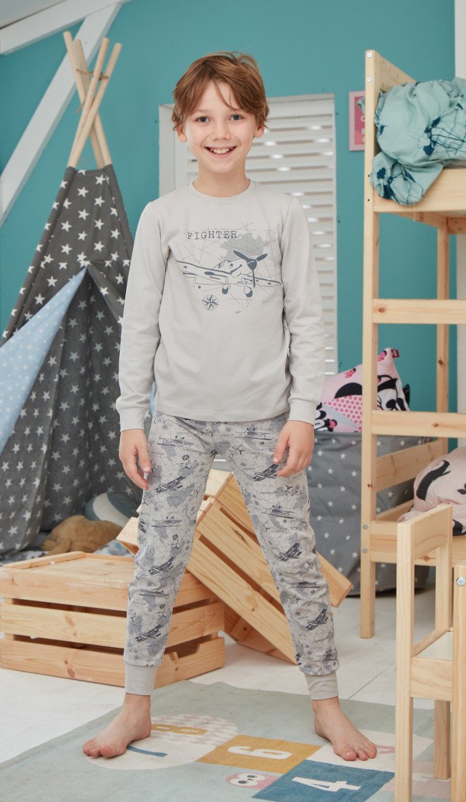 Фото - піжама для хлопчика Винищувач ціна 355 грн. за комплект - Леопольд