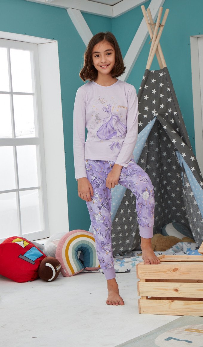 Фото - ніжна бузкова піжама для доньки ціна 355 грн. за комплект - Леопольд
