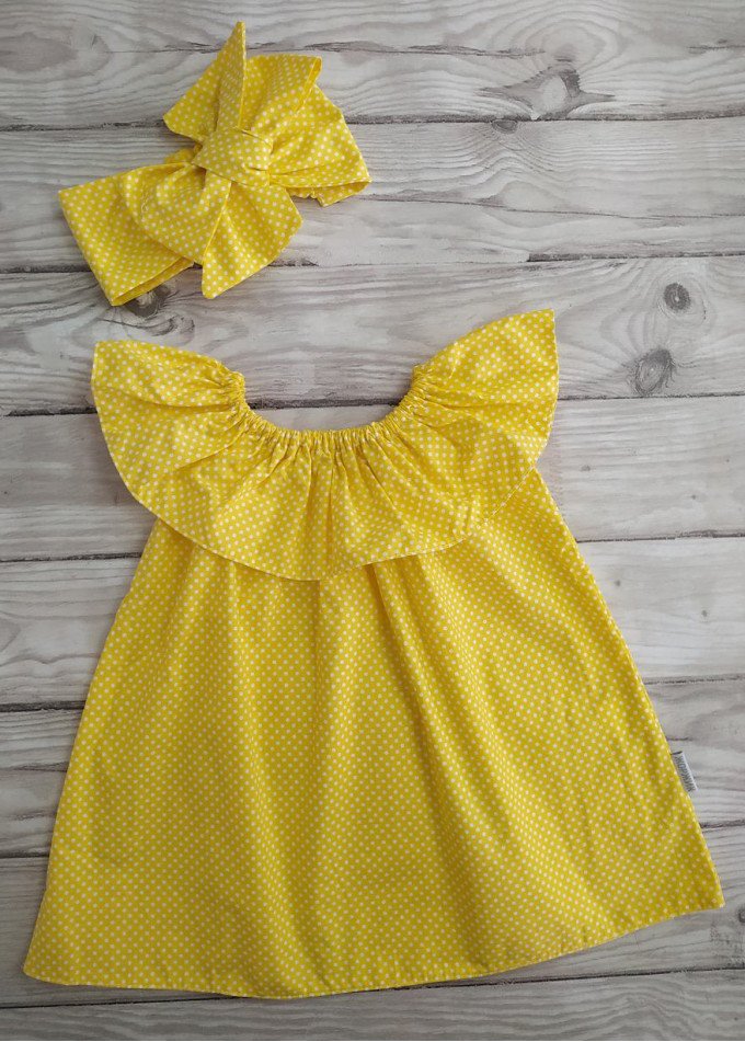 Фото - сукня з пов'язкою для дівчинки ціна 299 грн. за комплект - Леопольд