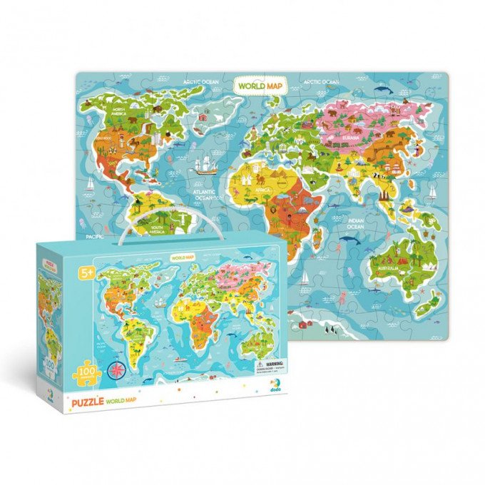 Фото - пазл Карта світу англійською мовою ціна 145 грн. за комплект - Леопольд