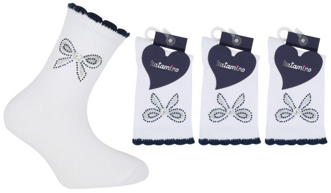Фото - білі демісезонні шкарпетки з бантиком ціна 25 грн. за пару - Леопольд