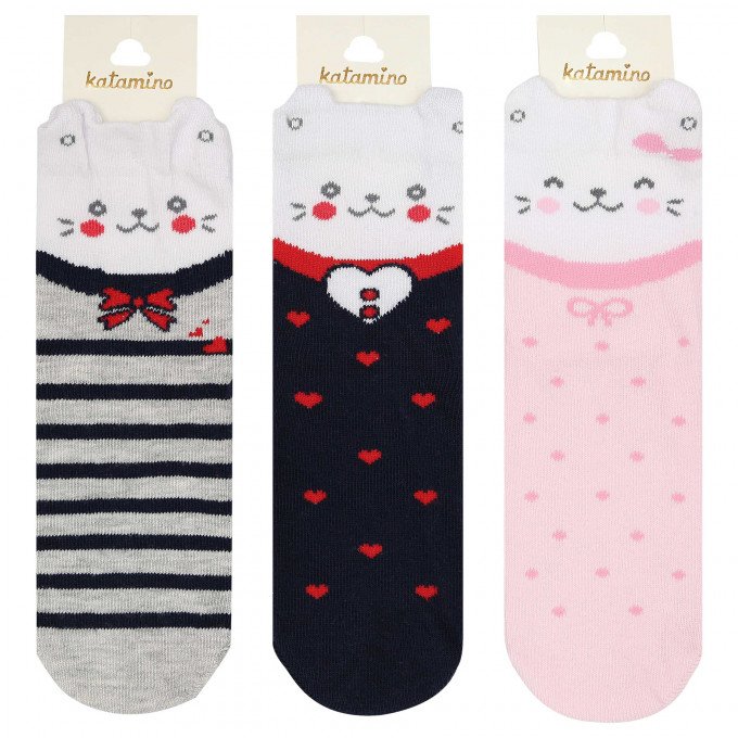 Фото - шкарпетки з котиком для дівчинки ціна 35 грн. за пару - Леопольд