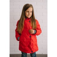 Картинка, стильне червоне зимове пальто для дівчинки